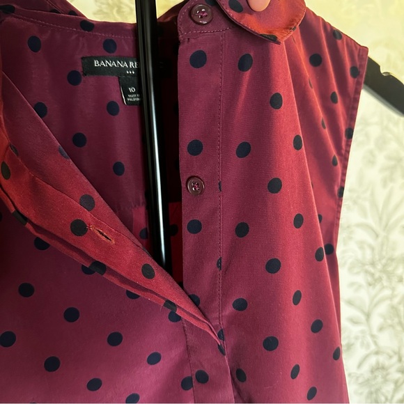 Banana Republic Maroon and Black Dot Mini Dress - Picture 6 of 9